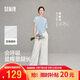 森馬（Semir）陳都靈同款|休閑褲夏季寬松垂墜感含亞麻褲子高端女2026闊腿褲