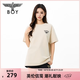 BOY LONDON【夏日金章】夏季情侶款簡約小logo休閑短袖T恤N01916 卡其色N01900 L