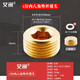 艾潤內(nèi)六角堵頭管帽悶頭1分2分3分4分6分四分水管管堵1/2外絲絲堵扳手 4分內(nèi)六角外絲堵頭(4個起送扳手)