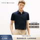 Tommy Hilfiger【新品首降】26夏男珠地棉防曬涼感短袖T恤/絲光棉鑲邊門襟POLO衫 【絲光棉撞色門襟POLO】藏青色DW5 XL （推薦：165-180斤）