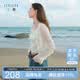 三彩【萊賽爾】2026夏季新款鏤空針織衫V領輕薄毛衫外套短款開衫M