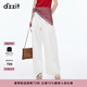 DZZIT地素牛仔褲2026夏新款CleanFit絲巾裝飾白色闊腿褲子女3K2XR431B 白色 M