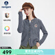 Navigare意大利小帆船女士毛衣秋冬季純綿羊毛長(zhǎng)袖開(kāi)衫休閑通勤針織外套 暗巖灰 M