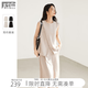 對白優雅老錢風通勤套裝女2026夏季新款搭片無袖上衣半身裙兩件套 淺米杏 M