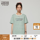 Teenie Weenie小熊女裝條紋字母T恤夏季時尚清新簡約短袖 薄荷色 M