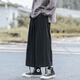 至唯 山本風(fēng)九分褲子男夏季薄款直筒寬松大碼潮流牌闊腿束腳休閑褲男 黑色 XL【推薦125-145斤】