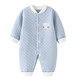 班杰威爾（Banjvall）嬰兒衣服春秋夾棉連體衣0-2歲男女寶寶純棉長(cháng)袖睡衣新生兒哈衣 加厚淺藍熊哈衣 80cm (建議9-12個(gè)月身高73-80cm)