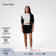 Calvin Klein運動夏季女士提花腰邊美式潮流ck辣妹戶外運動網(wǎng)球裙短褲裙褲 UB1-太空黑 S