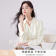 香影雪紡v領襯衫女2026秋新款別致絕美上衣長袖職業內搭襯衣 米色 M