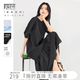 對白索羅娜慵懶風連衣裙2026新款女垂墜感連衣裙氣質顯瘦小黑裙子 靜謐黑 XL