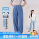 笛莎童裝女童褲子2026夏款大童女孩兒童洋氣輕薄不悶熱束腳棉牛仔褲