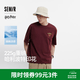 森馬（Semir）涼感T|哈利波特聯(lián)名短袖T恤男夏季美式情侶裝夜光印花針織衫 酒紅60971 XS