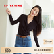 EP雅瑩[瘦瘦衫]通勤圍裹式收腰內搭針織衫女商場同款5599Z 黑色 M