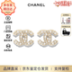 香奈兒（CHANEL）經典雙C珍珠耳釘優雅氣質精致耳墜 生日禮物送女友七夕送禮 A64766-Y09530-Z2048 均碼