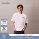 Calvin KleinJeans夏季男士休閑通勤ck刺繡字母純棉圓領(lǐng)純色內(nèi)搭短袖上衣T恤 YAA-月光白 M 尺碼偏大，建議拍小一碼