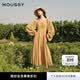 moussy 【劉亦菲同款】南法度假風(fēng)碎花浪漫優(yōu)雅連衣裙028ISX33-3711 070米色 M