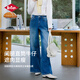 Lee Cooper牛仔褲2026秋季新品女士水洗復古顯瘦寬松飄帶闊腿七分褲通勤長褲 牛仔藍(長褲常規版)-3047 L