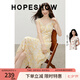 紅袖（hopeshow）碎花雪紡連衣裙2026夏季新款女裝蕾絲邊小飛袖多巴胺絕美氣質(zhì)長裙 黃花616 M