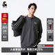 杰克·瓊斯（JACK&JONES）26年春秋季重磅純棉字母休閑套頭寬松長袖T恤男裝打底衫內搭外穿 水泥灰色E39 S 170