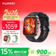 華為（HUAWEI）WATCH FIT 4 Pro曜石黑氟橡膠表帶運動智能手表鈦金屬藍寶石玻璃大屏fit4pro