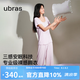 ubras26年新款呼呼薰衣草短袖短褲睡衣女士高端睡衣夏季薄款居家服套裝 短袖長褲-紫底薰衣草 L
