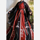 青羽 漢服魏晉風漢服全套男女款齊腰春秋季新款日常古裝 黑色全套(上衣+下裙+大袖衫) XL