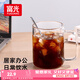 富光高硼硅玻璃杯單層男女士高顏值辦公室耐熱花茶果汁牛奶杯子帶把手