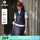 Navigare【王詩晴同款】小帆船假兩件polo衫女2026年夏季新款短袖V領T恤 海軍藍 L
