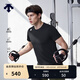 迪桑特（DESCENTE）DESCENTE迪桑特TRAINING男士D-TOUGH親膚透氣圓領短袖T恤新品 BW-黑色 (白色LOGO) XL (180/100A)