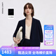 朗姿25真絲正肩七分袖一粒扣西裝女桑蠶絲西服外套2026年夏季新款 月夜深藍(lán)色 M