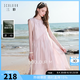 三彩【醋酸】2026春季新款法式A字娃娃裙連衣裙寬松中長裙無袖M 櫻花粉 M 160/84A