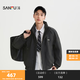 三福（SANFU）2025冬季男士多袋羽絨服 街頭立領大落肩保暖外套505319 黑色 L