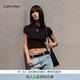 Calvin KleinJeans26春夏新款女士青春少女感ck辣妹羅紋彈力刺繡純色短袖T恤