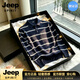 JEEP SPIRIT輕奢高端品牌翻領條紋長袖polo衫男秋季商務休閑打底衫上衣 深藍色【奢級甄選】 M 適合100-125斤【奢級甄選】