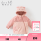 戴維貝拉（DAVE＆BELLA）童裝女童棉服防水兒童上衣小童連帽外套冬天新年男寶寶衣服 小兔子【DB4242808】 90 cm（建議身高80-90cm）