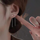 榛橙足銀流蘇耳線(xiàn)女氣質(zhì)幾何耳鏈養耳洞耳釘女生圓臉顯瘦耳飾 足銀方塊耳線(xiàn)E10-5