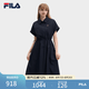 FILA 斐樂官方女子梭織連衣裙2026秋新款裙子時尚休閑舒適襯衫裙 啟靈藍-DB M 165/84A/M