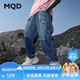 馬騎頓（MQD）男童秋季新款學院風街潮大口袋工裝風牛仔褲 中牛仔藍 140