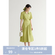 獨束大碼女裝【束型系列】夏日曼波赫本風優雅圍裹式修身連衣裙女 薄荷曼波 M (尺碼：1)