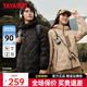 鴨鴨（YAYA）輕薄羽絨服男女同款2026秋冬新品短款運(yùn)動(dòng)戶外連帽防寒鴨絨外套 卡其色 蓬松大朵90絨+高密防風(fēng)布料（男女同款） L (推薦125-145斤)