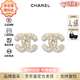 香奈兒（CHANEL）經典雙C珍珠耳釘優雅氣質精致耳墜 生日禮物送女友七夕送禮 A64766-Y09530-Z2048 均碼