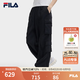 FILA 斐樂官方女裝梭織長褲2026夏季新款褲子防曬涼感寬松工裝褲 正黑色-BK L 170/70A/L