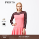 PORTS寶姿秋冬新品女裝甜美蕾絲拼接撞色連衣裙SC9N006PCE016 FLAMINGO M （6）
