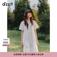 DZZIT地素連衣裙夏季娃娃領(lǐng)花邊白色短袖裙子女3J2O4391B 白色 XS