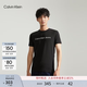 Calvin KleinJeans夏季男女情侶中性休閑年輕多色ck印花修身打底短袖T恤上衣 BEH-太空黑 L （推薦145-160斤）