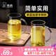 希諾（heenoor）玻璃杯單層加厚男女士家用簡約大容量茶杯透明帶把手水杯泡茶杯 1只裝420ml