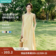 茵曼歐若風(fēng)無袖背心連衣裙2025夏季法式度假寬松松弛感純棉小黑裙 鵝黃色 S