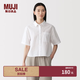 MUJI 女式 涼感短袖襯衫 女士襯衣外套上衣女裝女款26年夏季 BC2Q5C6S 白色 M (160/84A)