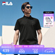 FILA 菁英POLO斐樂官方男子針織短袖POLO衫2026夏季新款舒適休閑上衣 深黑-BK L 175/96A/L