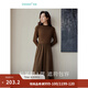 茵曼（INMAN）2025秋冬女裝新款燈芯絨連衣裙新品長袖休閑針織禮服中長裙子 咖啡色 S